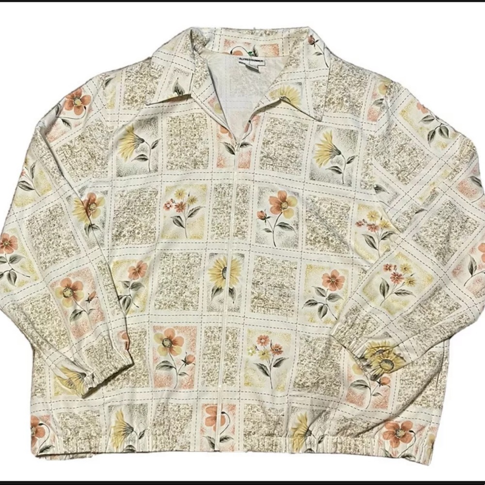 ALFRED DUNNER Woman White Floral Jacket Size 22W